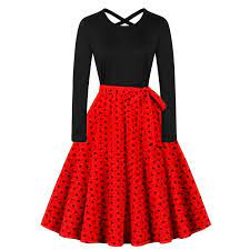 Women's Vintage Flared A-Line Swing Casual Cocktail Party Dresses 1950S